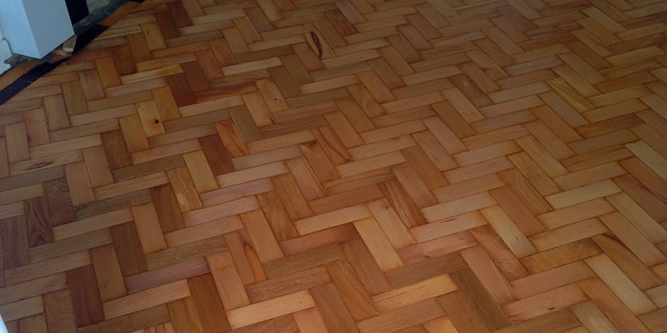 After-ENTRANCE ARE REPAIRED AND OILED BEECH PARQUET FLOORING IN HENDON