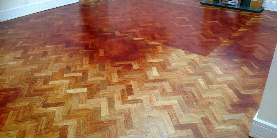 Before-LOUNGE OILED MERBAU PARQUET FLOORING IN FINSBURY